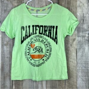 Tresics Size Medium California Republic Short Sleeve Crewneck Lime Green…